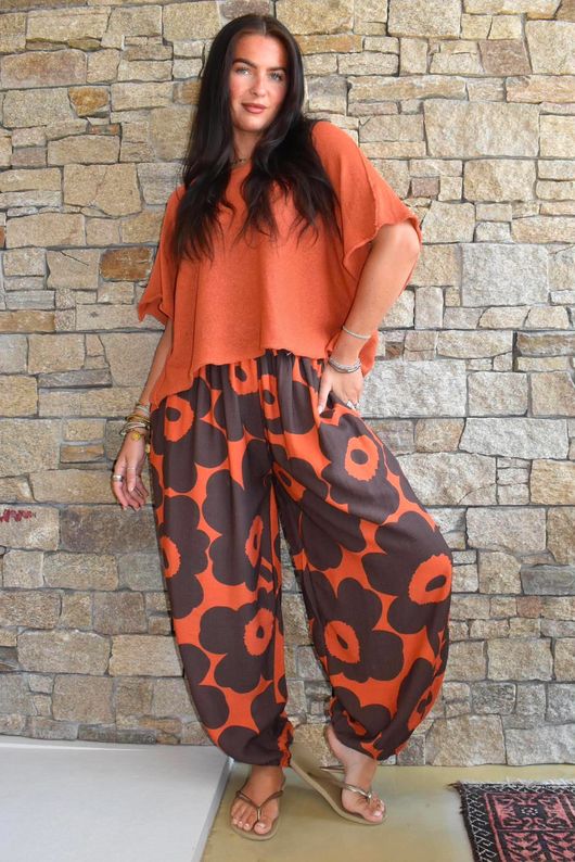 Carnaby Balloon Cuff Pant Coffee Bean & Rust